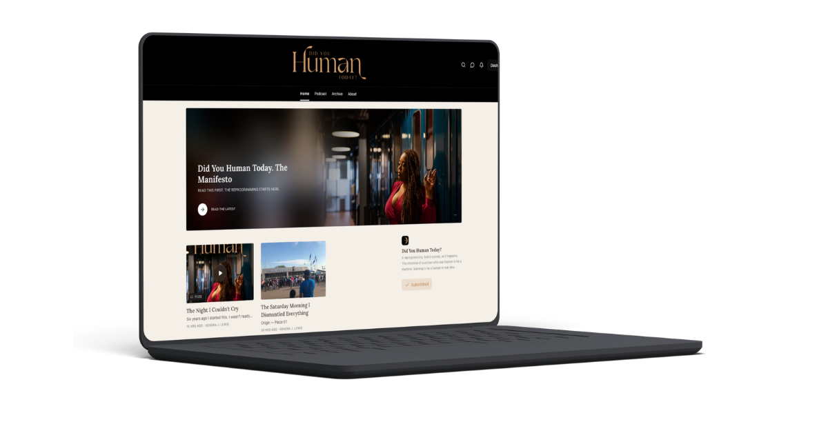 Did You Human Today essays on laptop